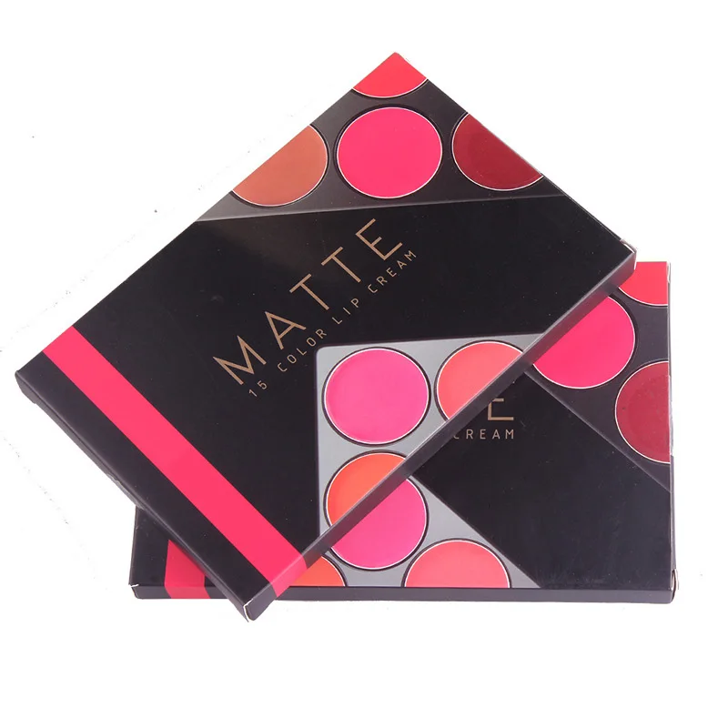 Private Label Newest Wholesale Cruelty Free Matte Waterproof 15 Color Lipstick Palette