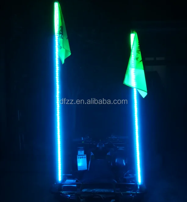 6ft multi-color Lighted Flexible Tube LED safety whip for ATV UTV 4WD Jeep Boat Motorcycle