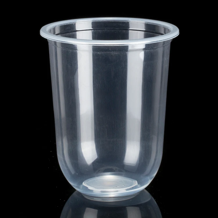 500ml 90 PP U Shape cup Clear Plastic Disposable  cups Boba Bubble Milk Tea Cups