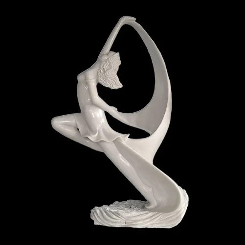 Modern garden decorative life size natural stone sitting lady sculpture marble carving woman statue