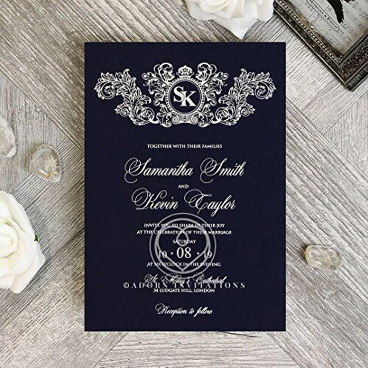 Laser cutting acrylic invitation card fashion design acrylic wedding invitation card