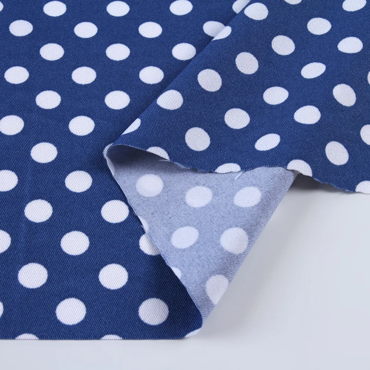 Latest design polka dot pattern twill 4 way spandex stretch african print fabric