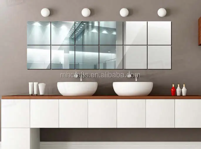 DIY 3D acrylic mirror wall sticker with adhesive backed