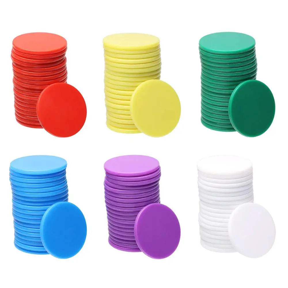 Plastic Learning Counters Disks Markers for Math Practice and Poker Chips Game Tokens with Storage Box