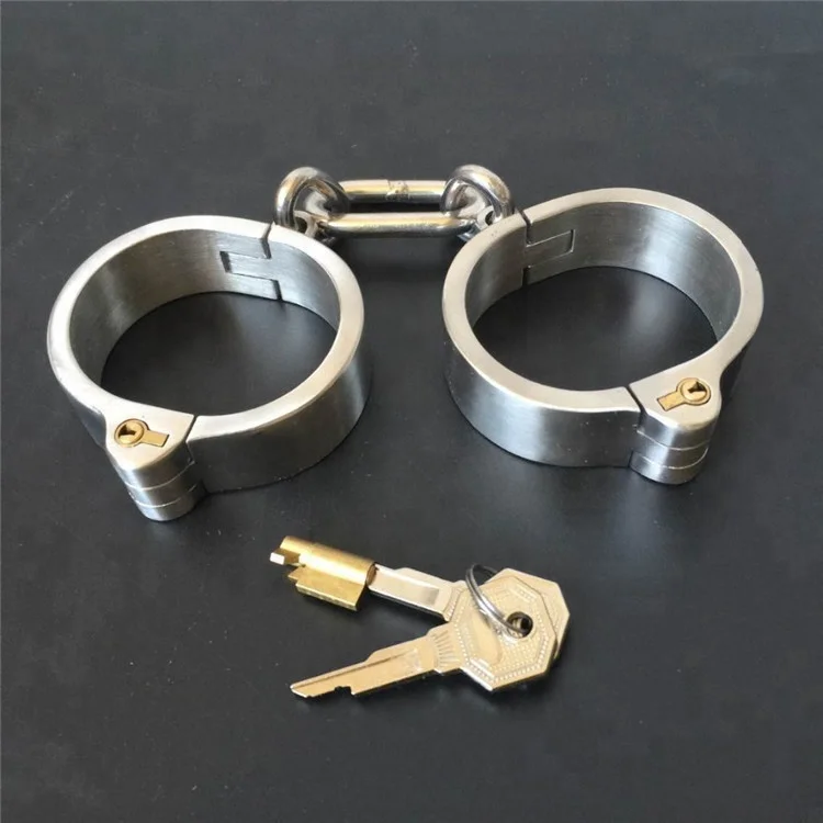 Sexy Handcuffs Stainless Steel Bondage Lock Fetish Wear Bondage Harness