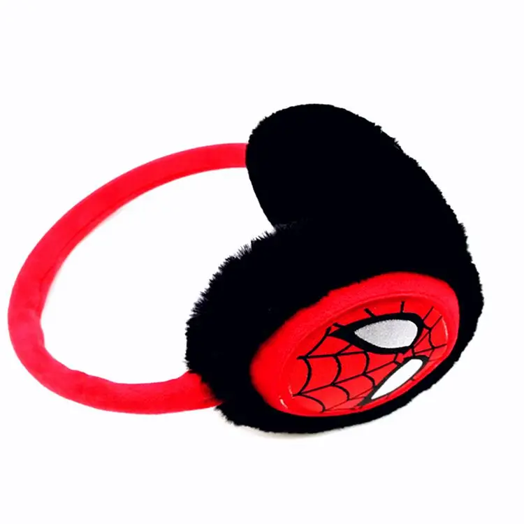 custom ear warmer  embroidered Spiderman plush earmuffs