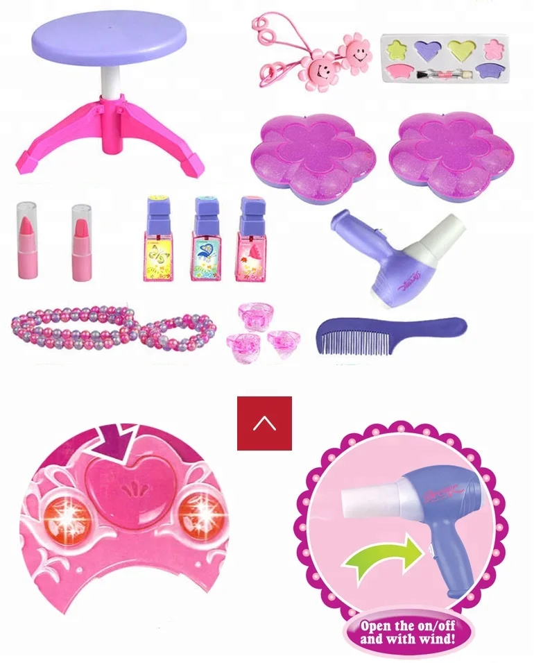 Hot selling other preschool makeup toys role pretend play with beauty dresser and make up game kits for girl kids set