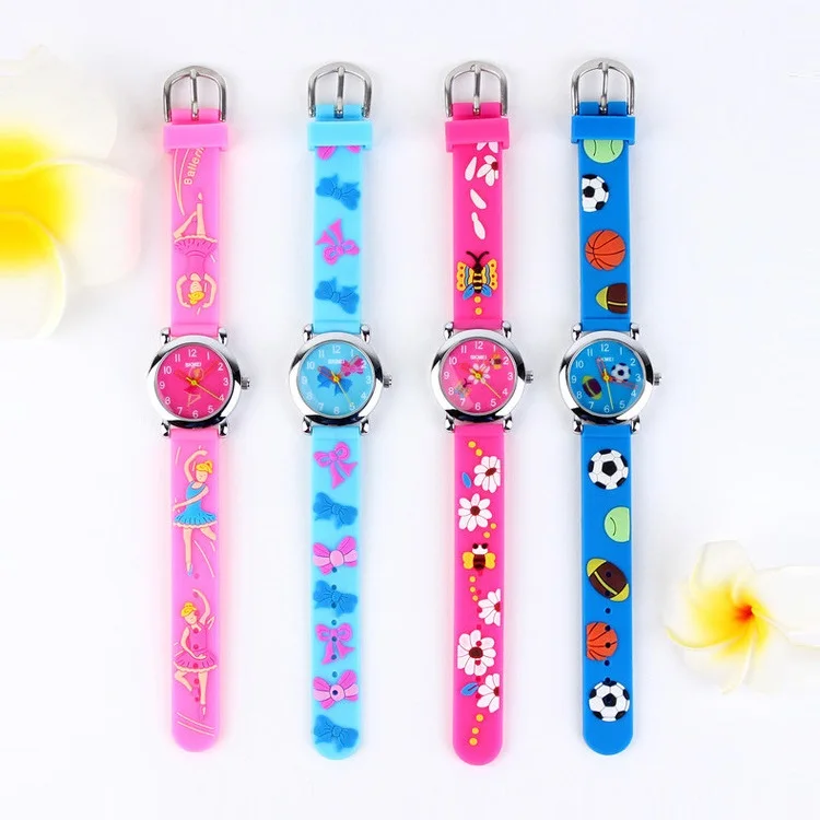 SKMEI Trendy Kids Gifts With Silicone Strap 3D Pattern Box Timepieces Watch for Kids In Alibaba