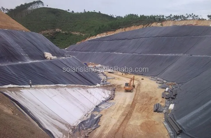 2.00mm HDPE geomembrane liner for chemical  waste plant, Salt Marshes, Garbage Burying Field, Refuse dump