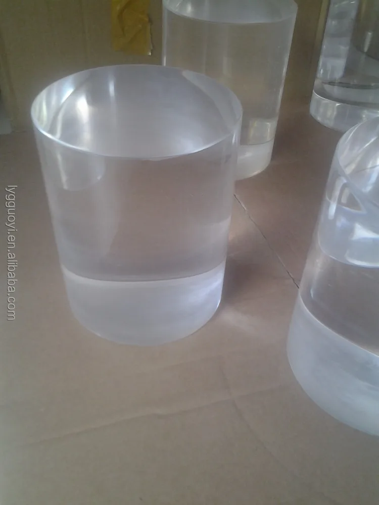 High Quality Polished Silica Fused Quartz Glass Ingot