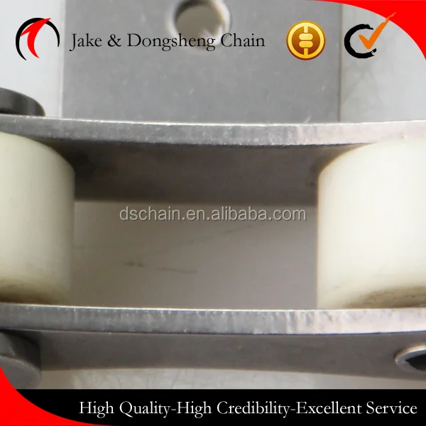 
double pitch plastic roller chain with attachment 
