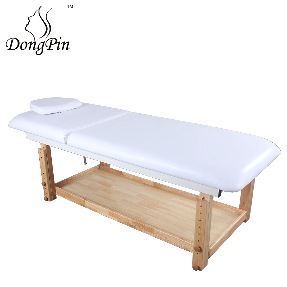 Solid Wooden Massage Table Bed Salon Furniture Facial Spa Bed with Storage