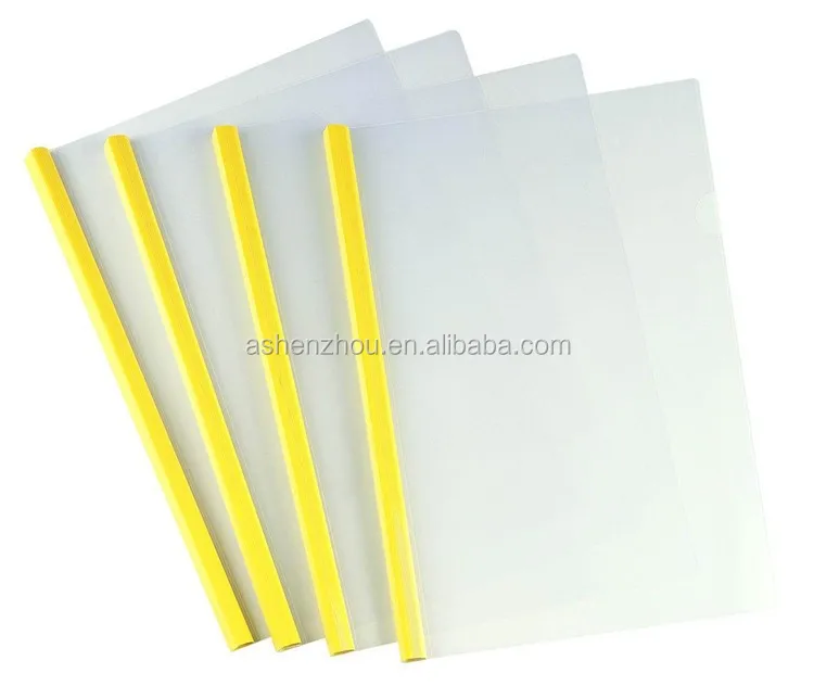 New design custom logo printed clear pumping rod file folder PVC slide bar transparent plastic report covers
