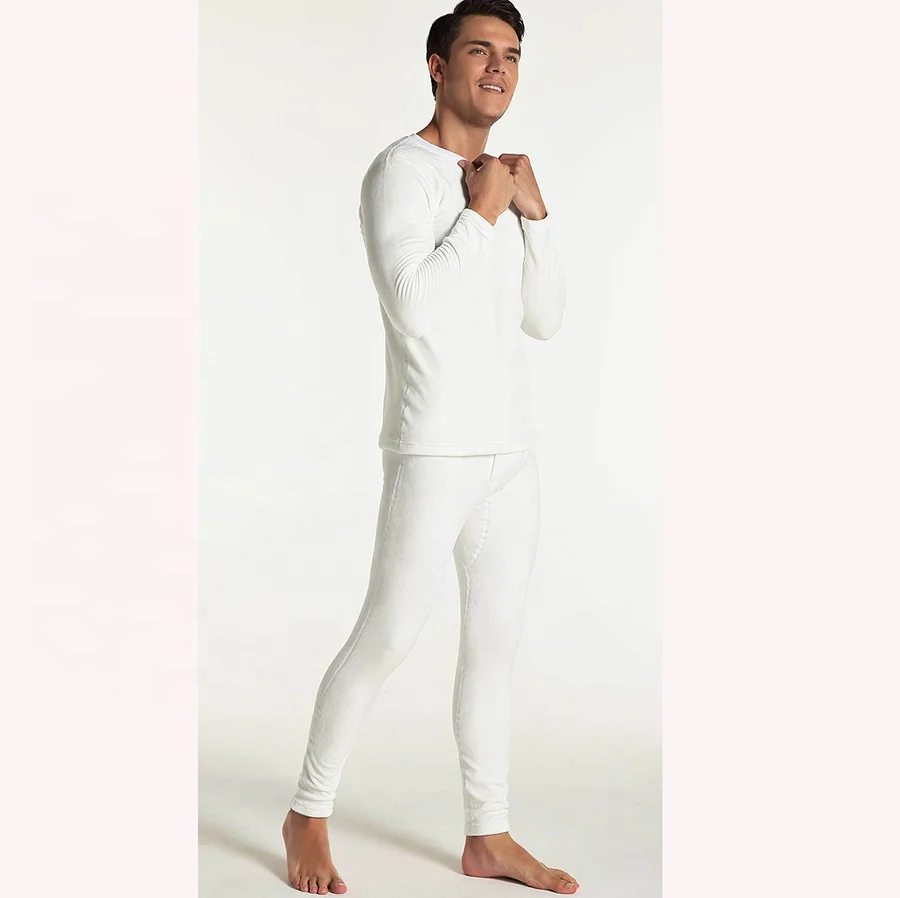 mens penis underwear plus velvet thicken keep warm long johns thermal underwear with shirt and pant
