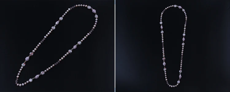 Beautiful Simple Handmade Design  New Fashion Lady Long Fresh Water Pearl Necklace