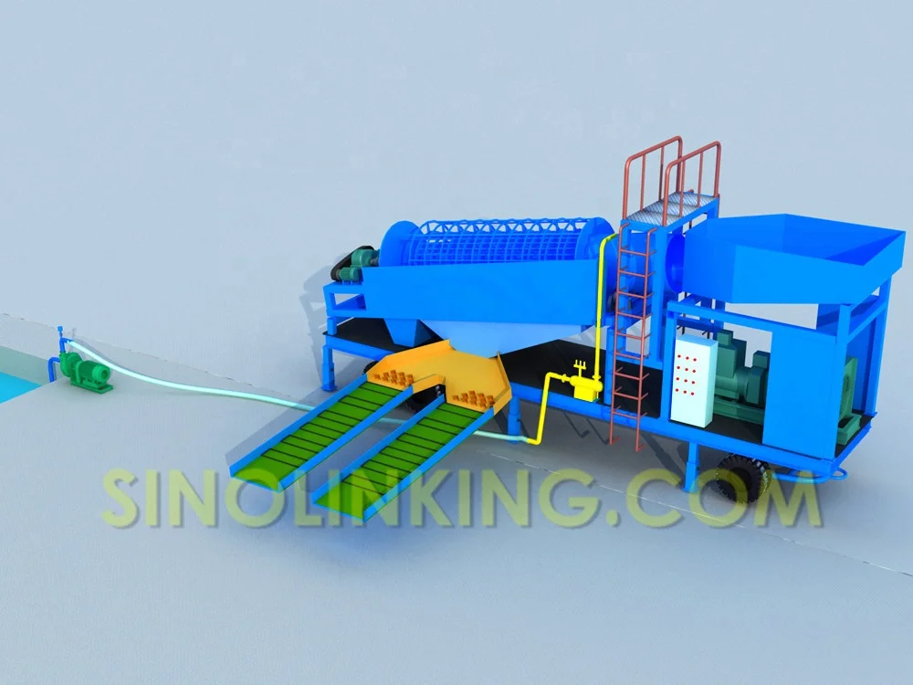 Africa Popular Mobile Gold Trommel Mining Machine