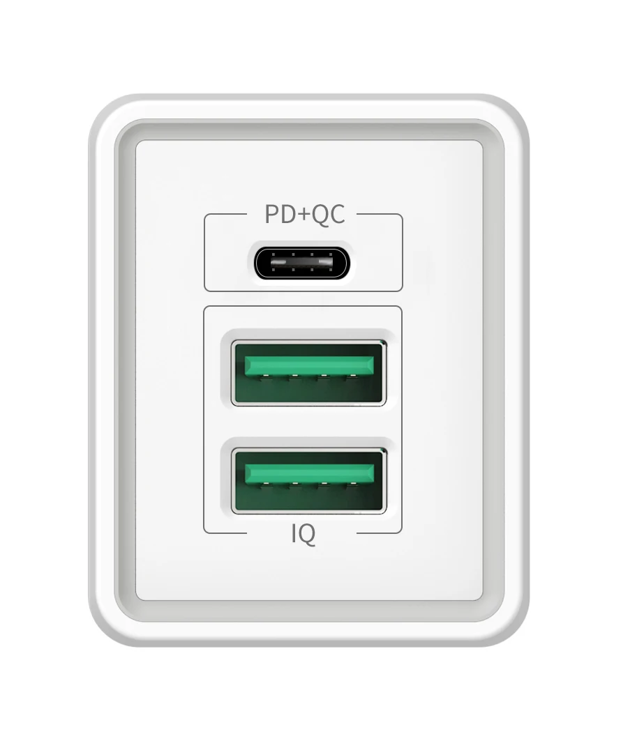 Лидер продаж Amazon 2019, супер быстрая зарядка PD Type C, зарядное устройство для мобильного телефона 5 в А, зарядное устройство с 3 USB-портами для ЕС, настенный адаптер питания