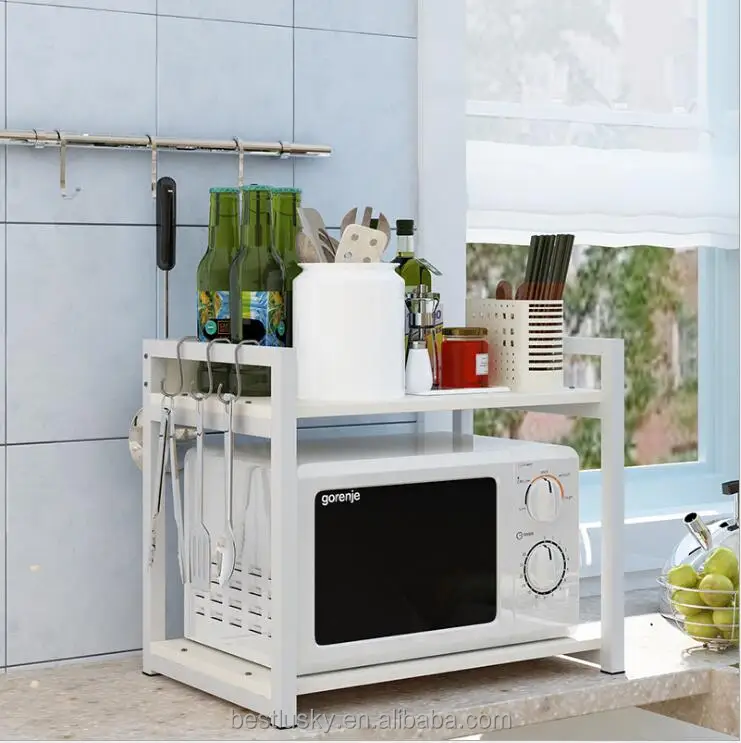 Деревянная полка для микроволновой печи, кухонная полка для хранения микроволновой печи
