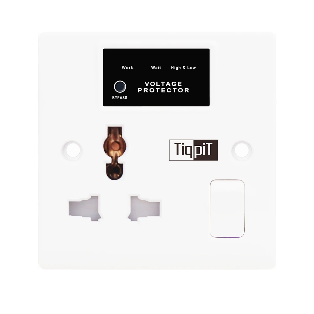 1712 15A Digital Display Wall Socket Type Voltage Protector Wall Mount Voltage Protector Single Phase AC 220V Tiqpit/tpoa CN;ZHE