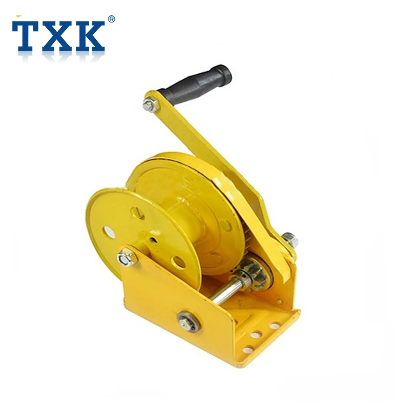 China supplier 1200LBS stainless steel braked portable hand winch with strap