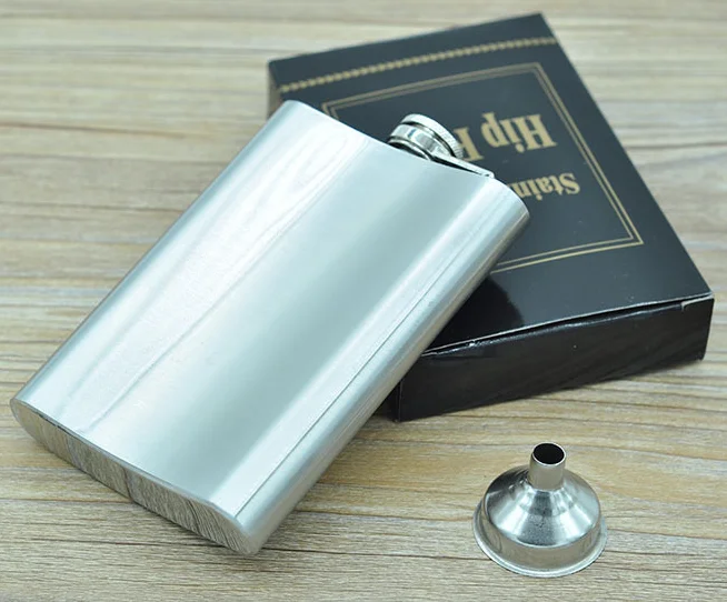 6 oz stainless steel alcohol container winer liquor hip flask with funnel traditional western cowboy flask