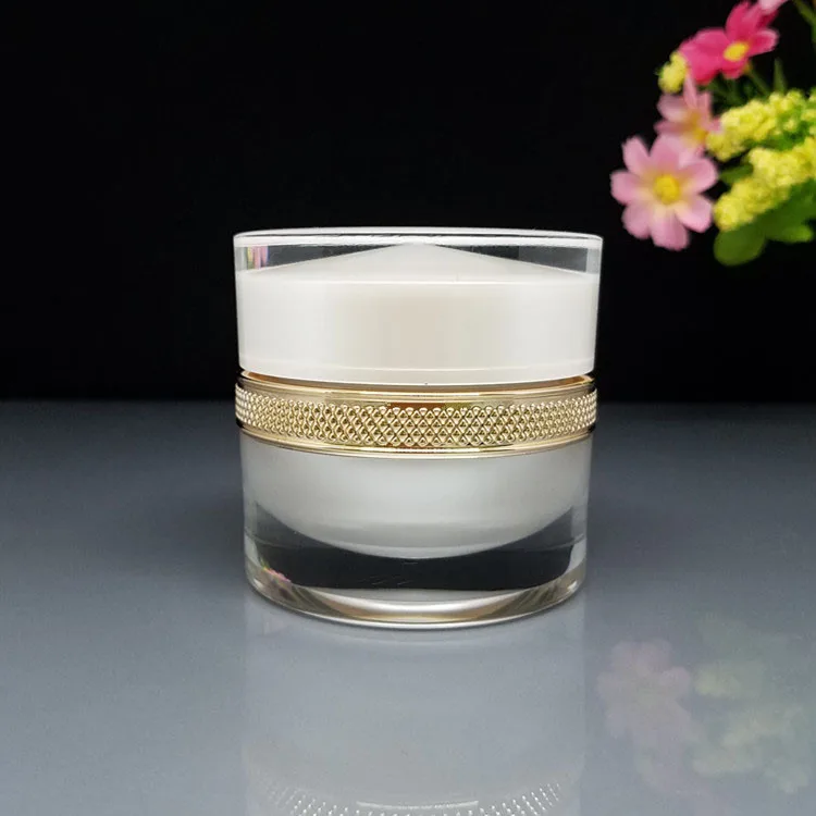 
Custom logos new design white empty cosmetic plastic acrylic cream jar & spray bottle for skin care packaging 