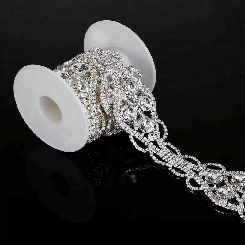 
Wedding Accessories Bridal Glass Rhinestone Chain Trim Crystal Rhinestone Decorative Trim 