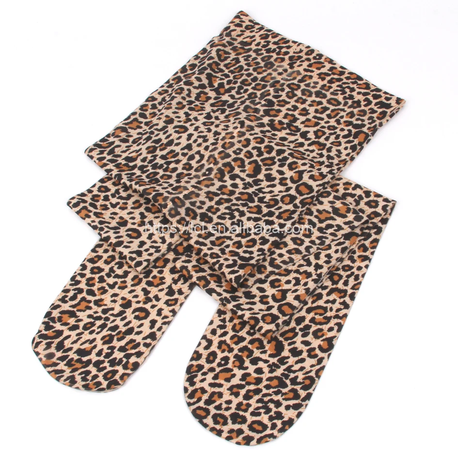 
Women Tube Elegant Pantyhose Sheer Tights High Waist Sexy Leopard Pantyhose 