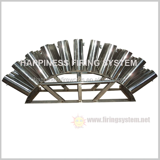 New product 2 inch 44 shots stainless steel fan-shaped fireworks display shelles mortar racks