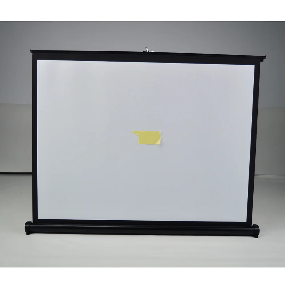 Factory direct selling 40 inch mini portable foldable mobile table projection screen /desktop projection screen