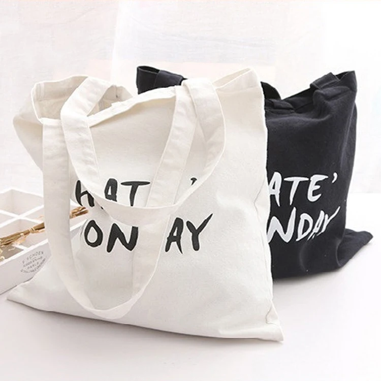 Cotton shopping bag environmental recycle with logo print cheap printed foldable shopping bags