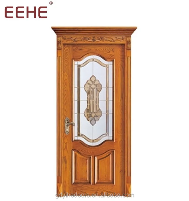 
china solid wood water resistant door stained glass 