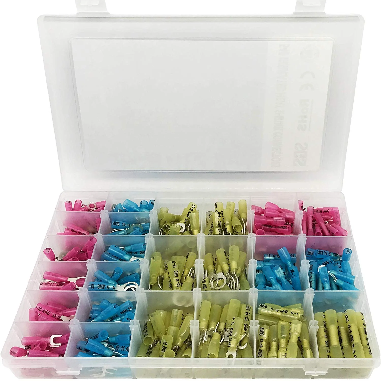 
270 PCS, Heat Shrink Connectors, Marine Automotive Electrical Insulated, Crimp Wire Terminal 