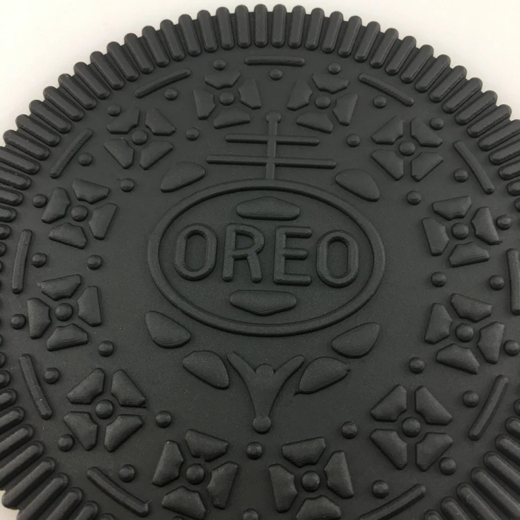 Cheap fashion novelty oreo pvc rubber cup coaster