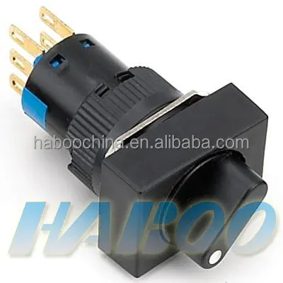 16 мм 2 или 3 позиции прямоугольник кнопочный переключатель селектора haboo D16 серии поворотный переключатель