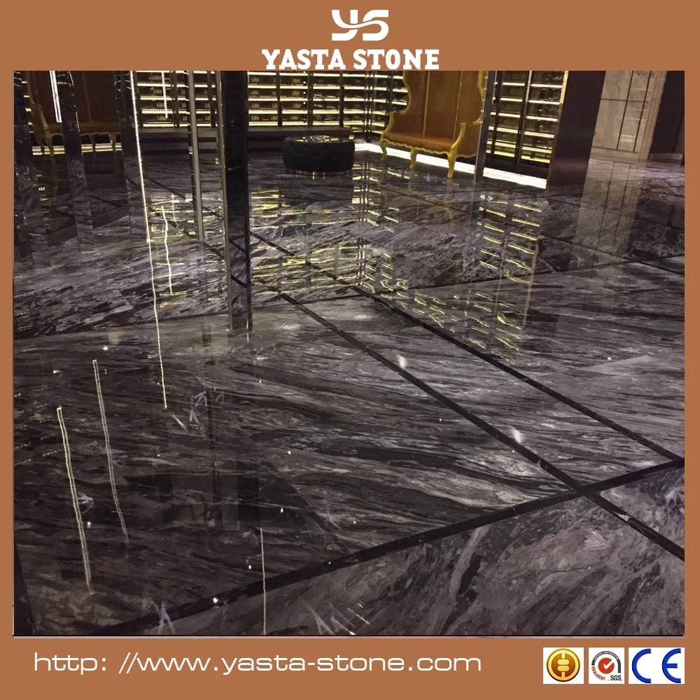 New kinds black marble with white river veins for flooring tile