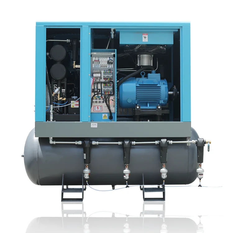11kW 15 HP  Electric Rotary Screw Air Compressor Machine with 500L Air Tank