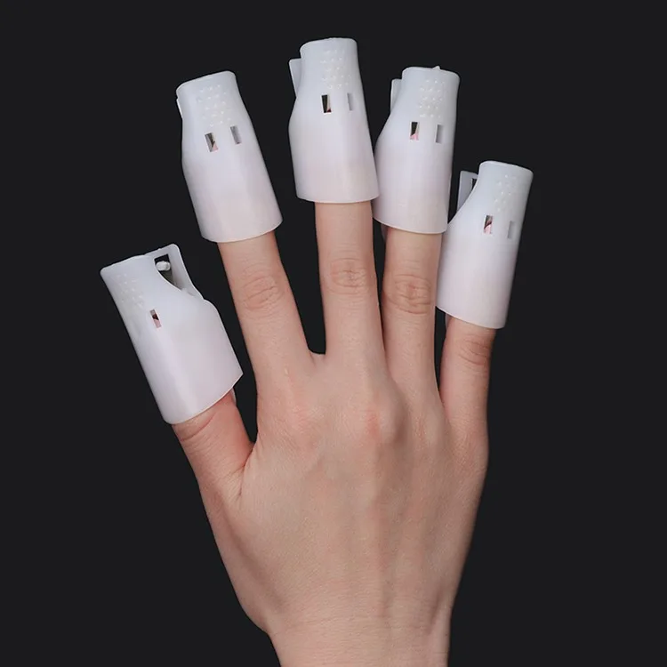 10pcs Plastic Gel Nail Polish Remover Clip, Soak Off Cleaner Cap Clip/Wearable Nail Soaker Cap