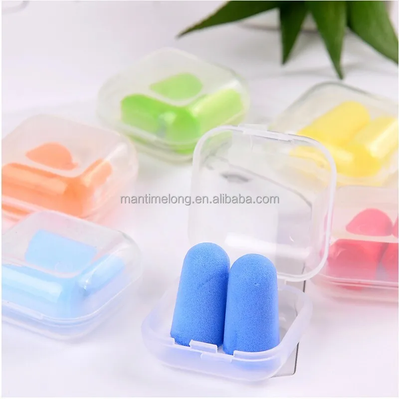 Noise-cancellation Earbuds Noise Reduction Ear Plug Slow Reboun Soft Foam Earplugs With case