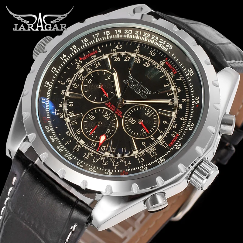 China Factory Brand Jaragar Watch Custom Men Dress Multifunction Date Classic Relojes Big Automatic Custom Mechanical Wristwatch