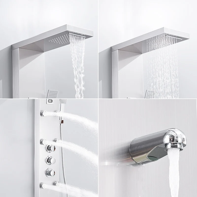 
Fapully European Shower Panel Bathroom Thermostatic Faucets Parts Stainless Steel Shower panel 