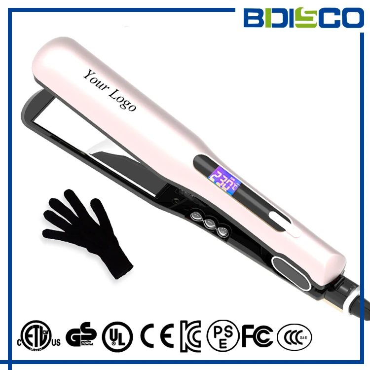 CE approved bio ionic hair straighteners tourmaline ceramic private label flat iron
