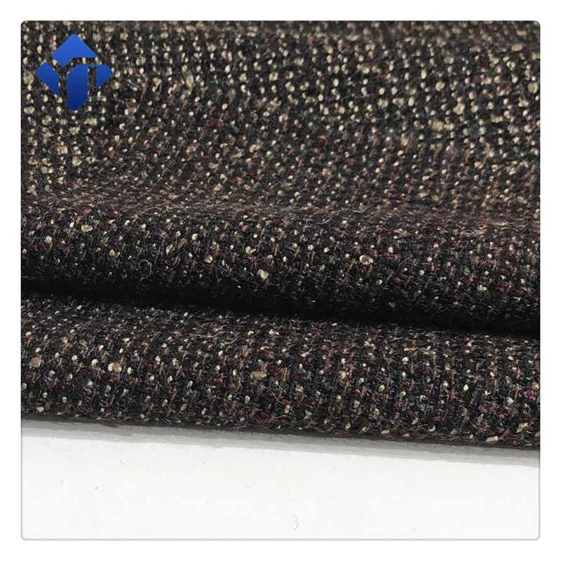 
New design mills Spring and Autumn woolen blended fancy boucle yarn woven wool tweed for winter overcoats 