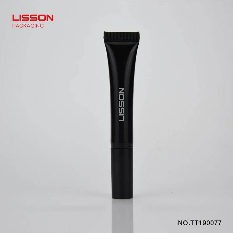 customized privated label portative lip gloss black tube packaging