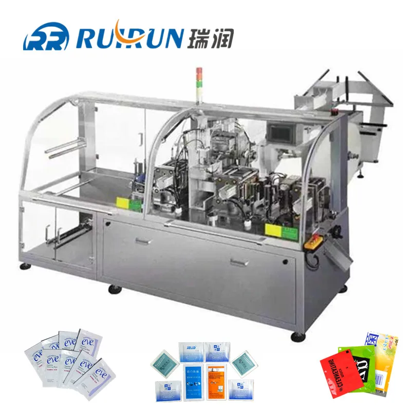 Automatic Single Pack 4 Side Seal Wet Wipes Wrapping Machine wet tissue folding sealing machine