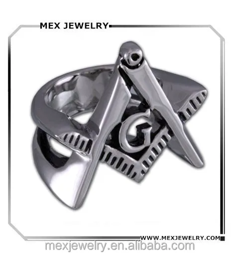 Masonic Cut Out Triangle Symbol Stainless Steel Freemason Ring For Free Masonry Member