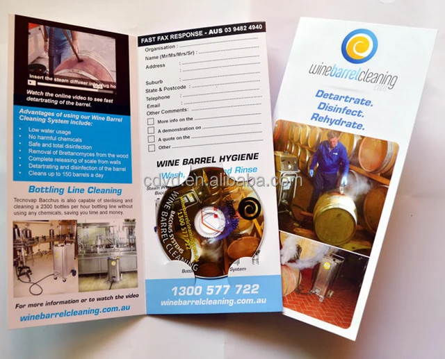 Australia advertising full color printing flyer folded into color envelope package