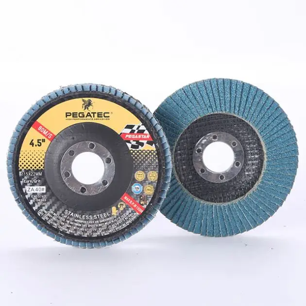 4.5 inch 40-120 grit flap wheel for stainless steel  zirconia alumina flap disc