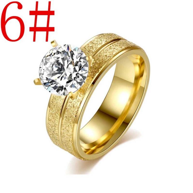 Hot Selling Personalized Four Claw Crystal Diamond Rings For Sale Cuff Stylish Finger Rings Mens Titanium Steel Rings