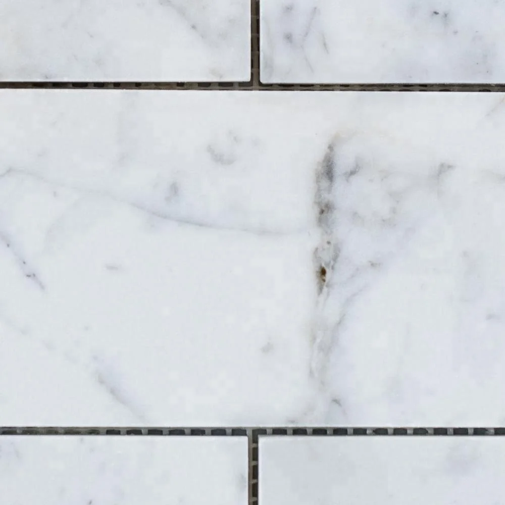 Decorstone24 Polished Bathroom And Kitchen White Carrara Marble Subway Tile